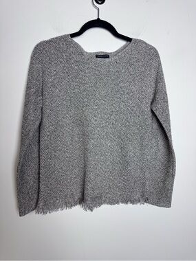 Eileen Fisher Organic Linen Sweater Fringe hem